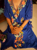 Crushed Cotton Kashmiri Kaftan - Aari