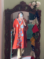 Crushed Cotton Kashmiri Kaftan - Aari