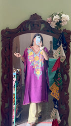 Crushed Cotton Kashmiri Kaftan - Aari