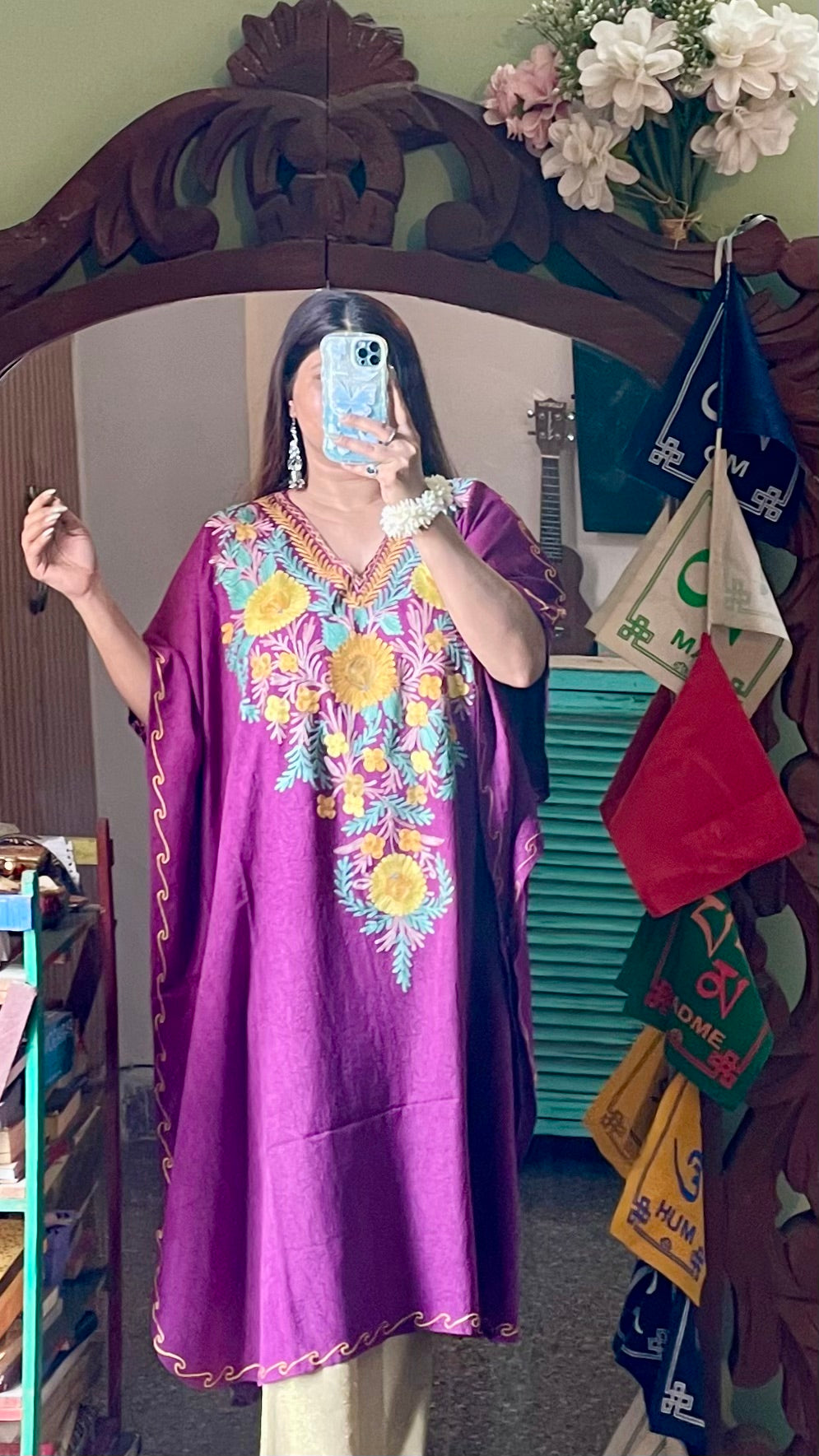 Crushed Cotton Kashmiri Kaftan - Aari