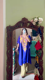 Crushed Cotton Kashmiri Kaftan - Aari