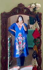 Crushed Cotton Kashmiri Kaftan - Aari