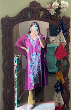Crushed Cotton Kashmiri Kaftan - Aari
