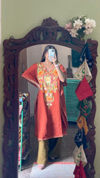 Crushed Cotton Kashmiri Kaftan - Aari