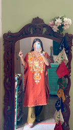Crushed Cotton Kashmiri Kaftan - Aari