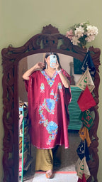 Crushed Cotton Kashmiri Kaftan - Aari