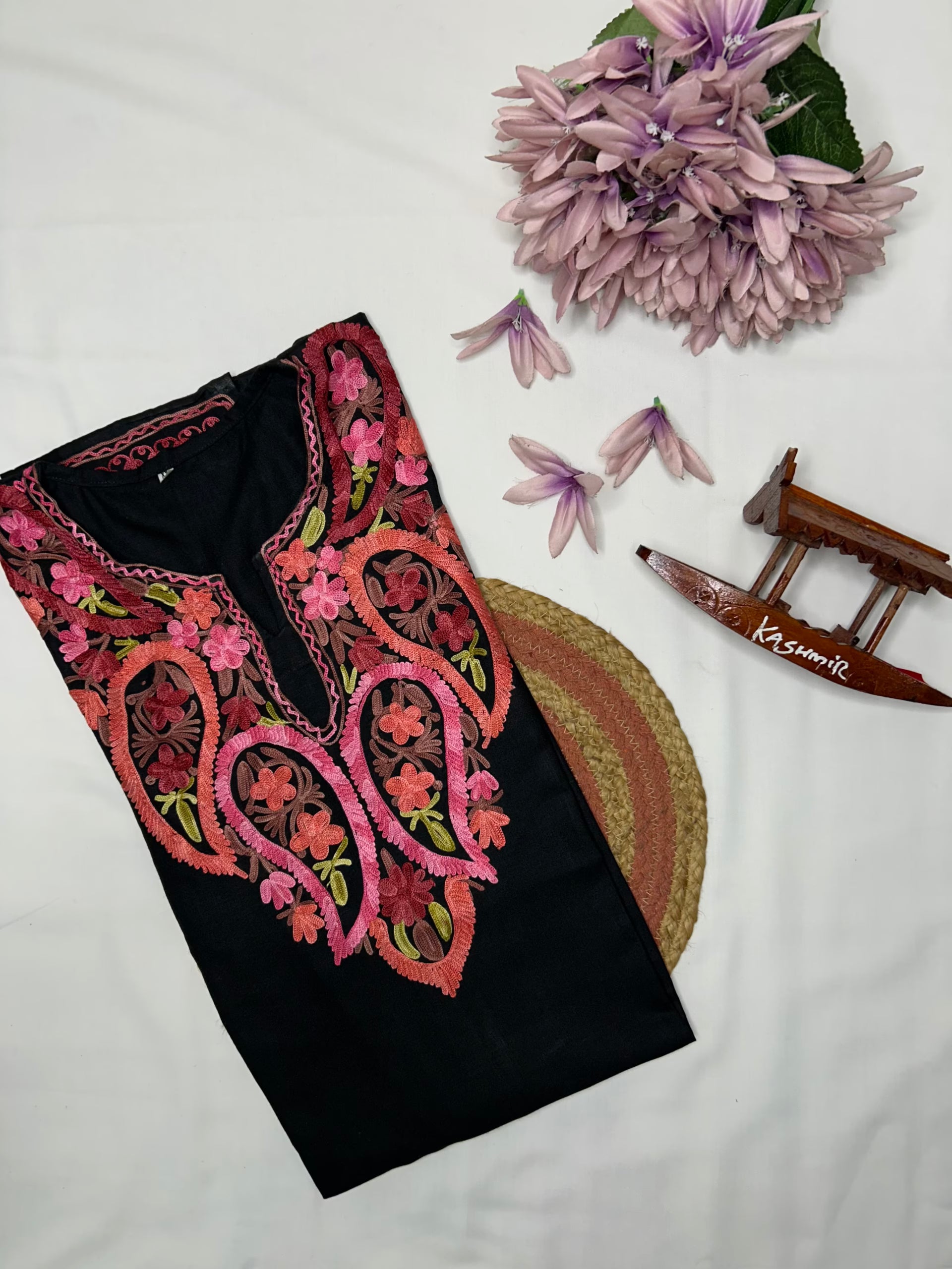 Cotton Long Kurti - Black