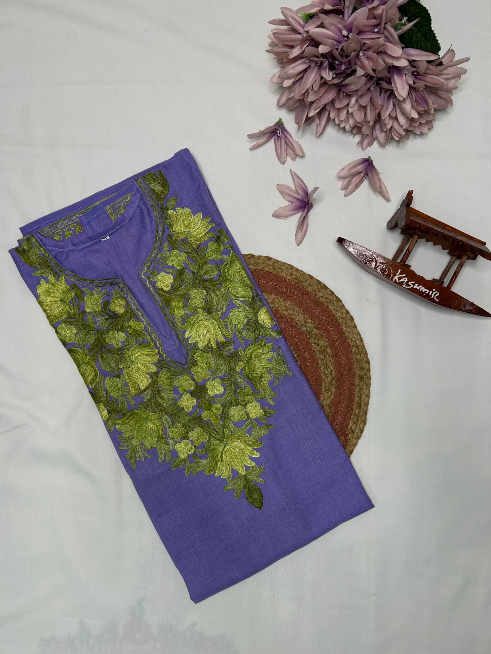 Cotton Long Kurti - Lavender