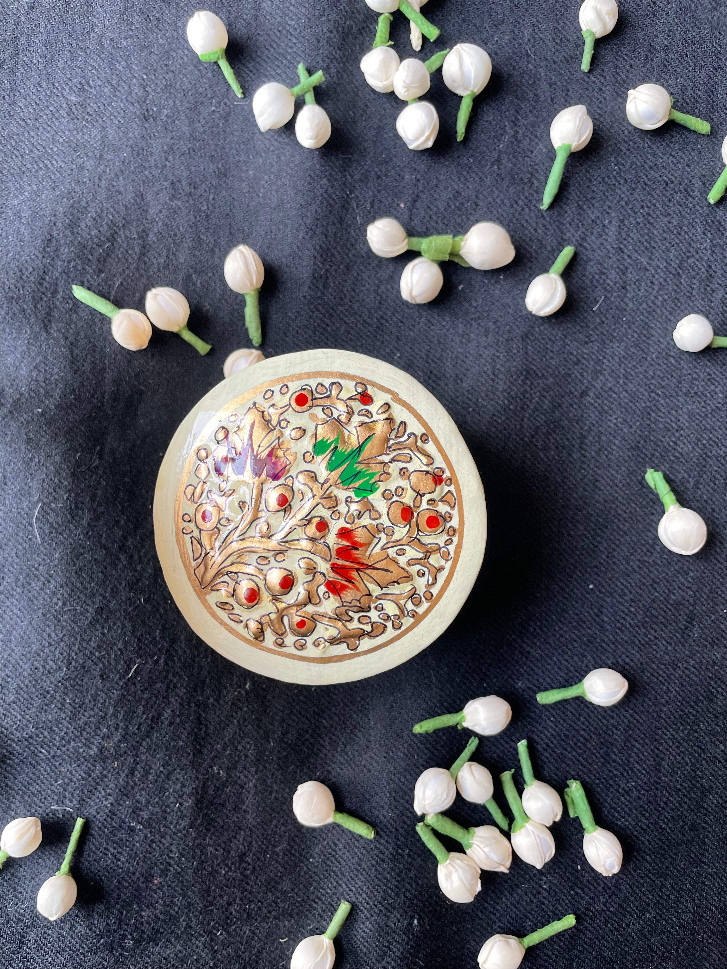 Papier-Mâché Trinket Box — Hand-Painted