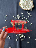 Papier-Mâché Wooden Shikara — Hand-Painted