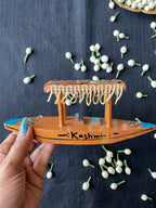 Papier-Mâché Wooden Shikara — Hand-Painted