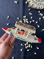 Papier-Mâché Wooden Shikara — Hand-Painted