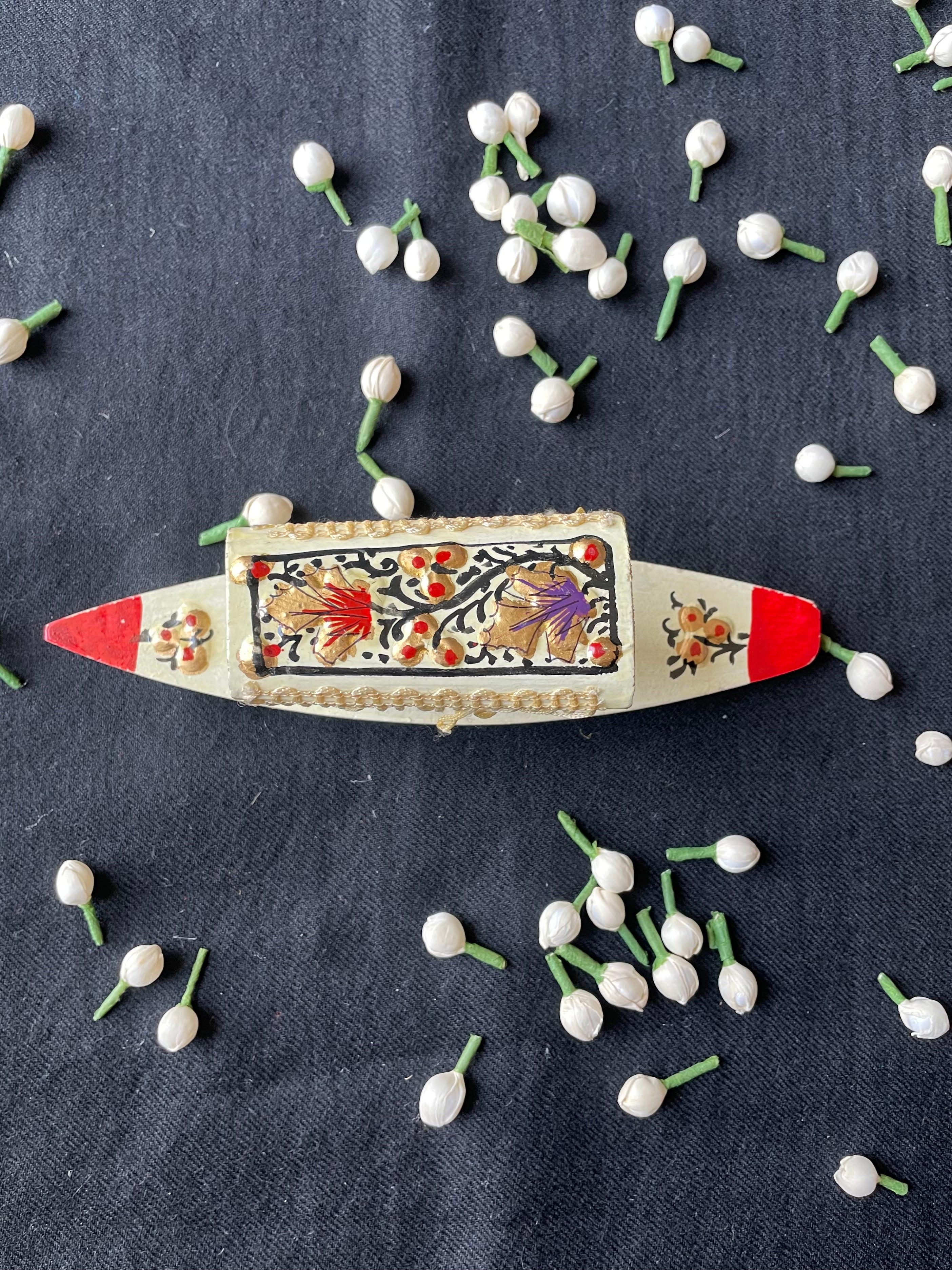 Papier-Mâché Wooden Shikara — Hand-Painted