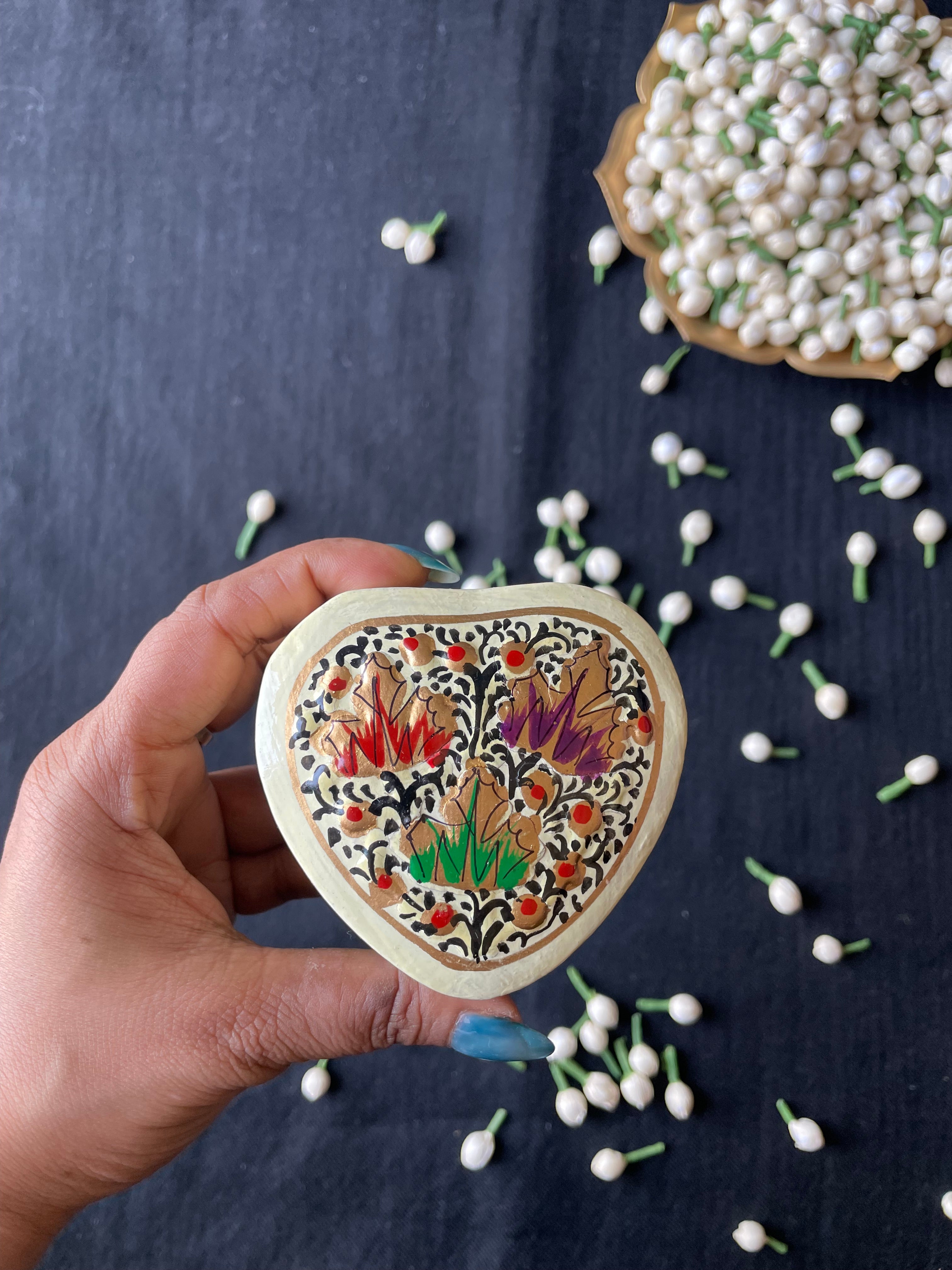 Papier-Mâché Trinket Box — Hand-Painted