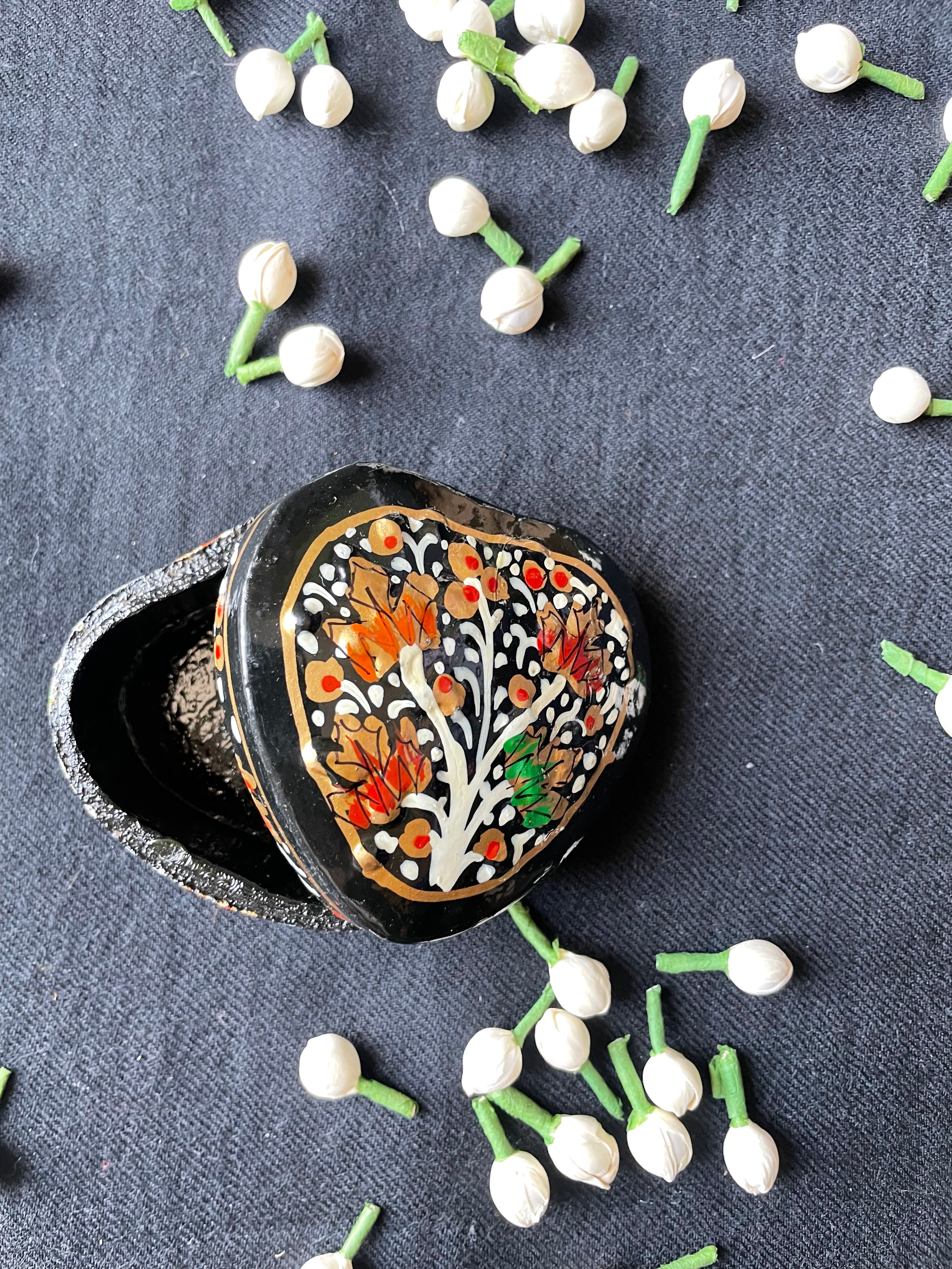 Papier-Mâché Trinket Box — Hand-Painted
