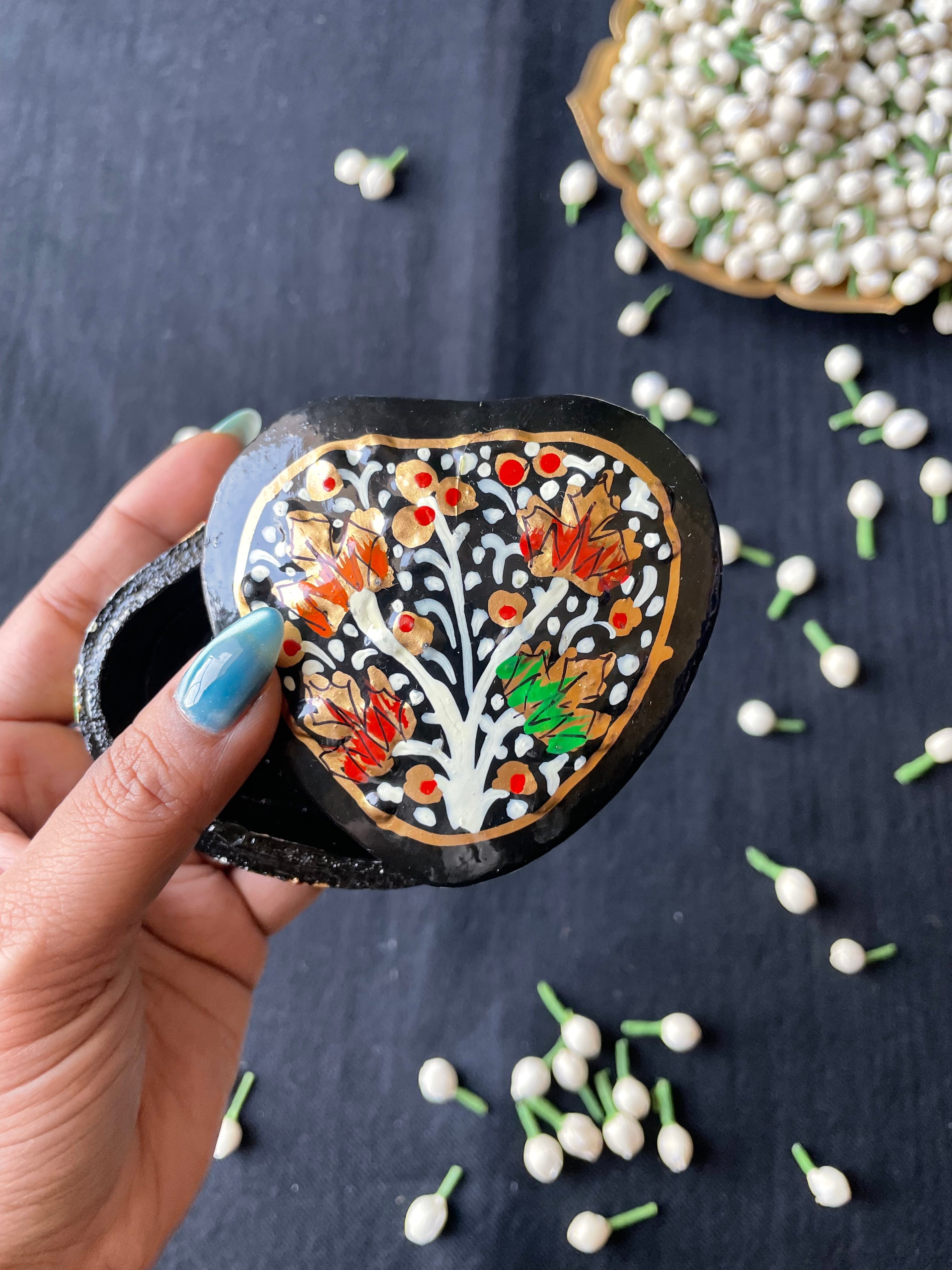 Papier-Mâché Trinket Box — Hand-Painted