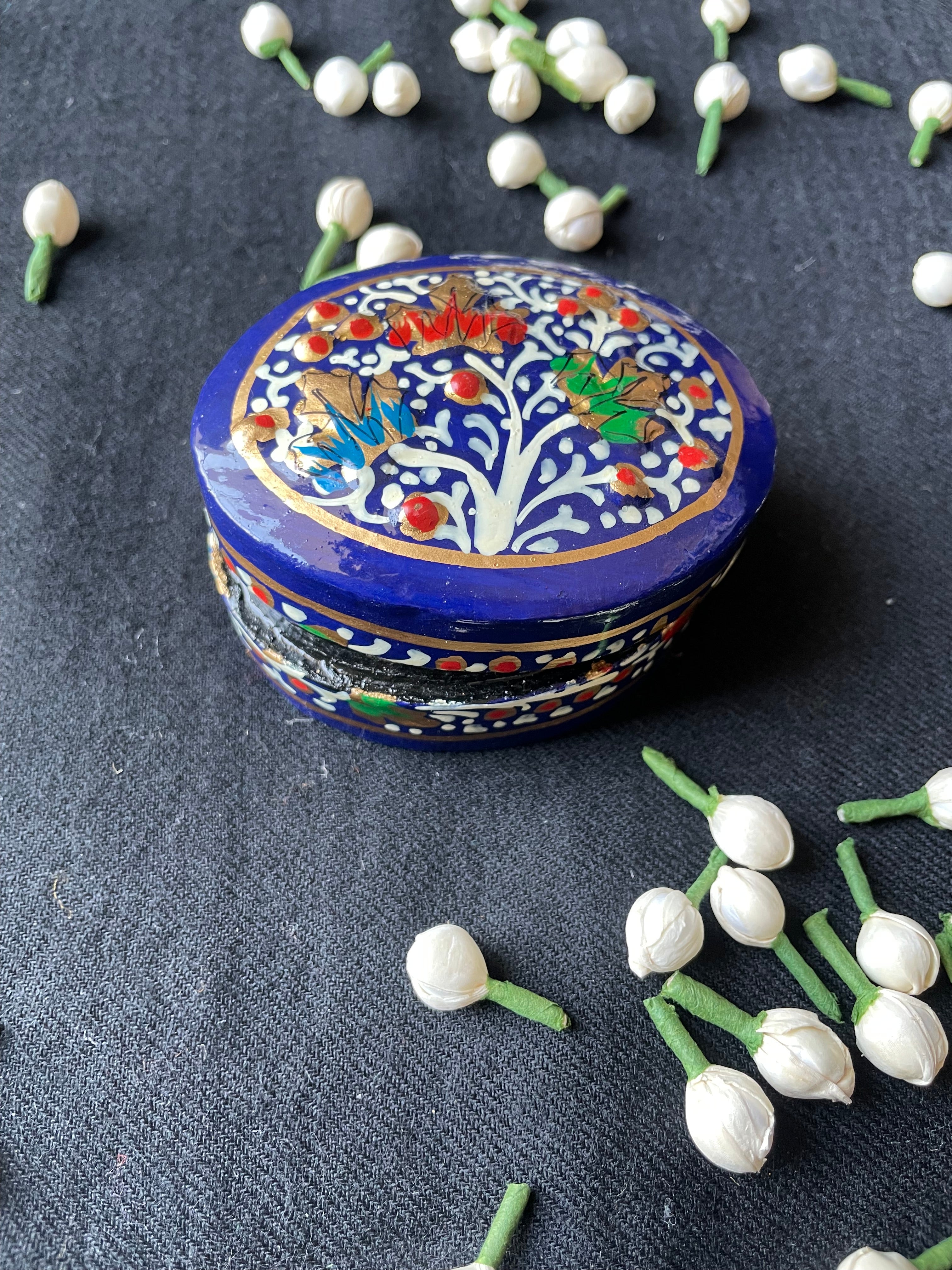 Papier-Mâché Trinket Box — Hand-Painted