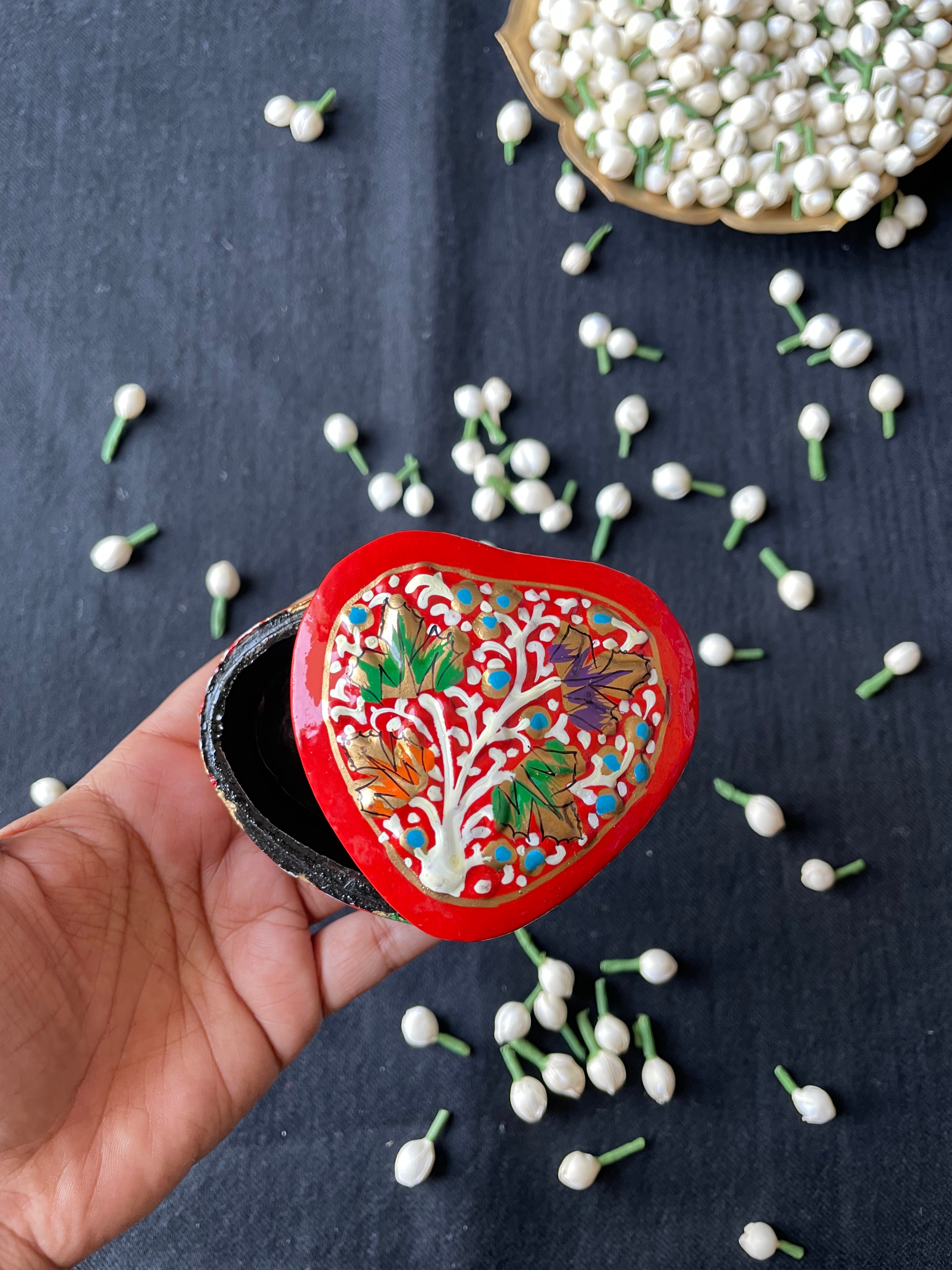Papier-Mâché Trinket Box — Hand-Painted