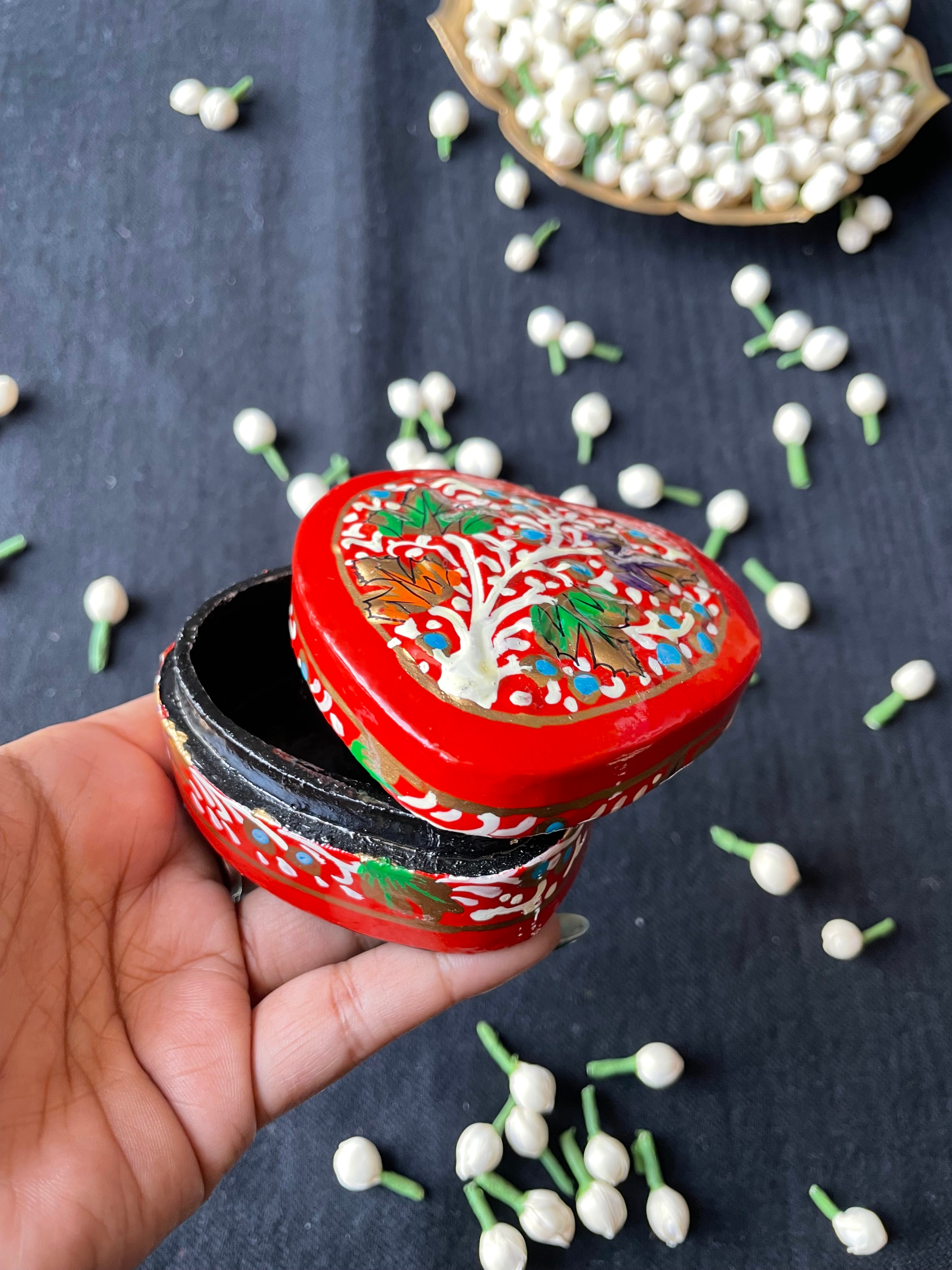 Papier-Mâché Trinket Box — Hand-Painted