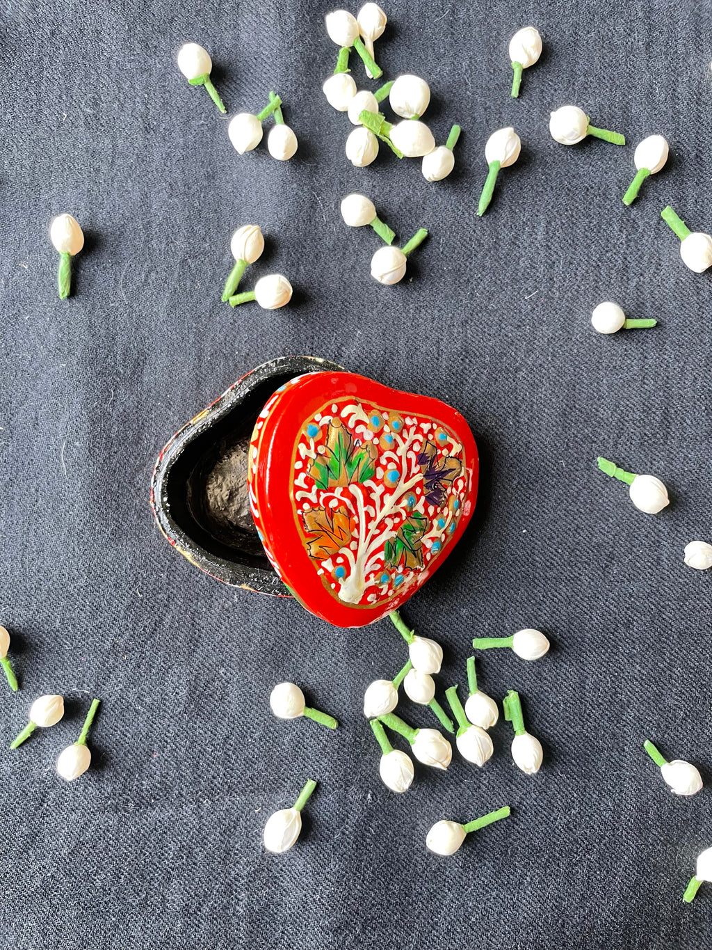 Papier-Mâché Trinket Box — Hand-Painted