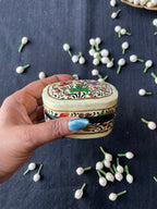 Papier-Mâché Trinket Box — Hand-Painted