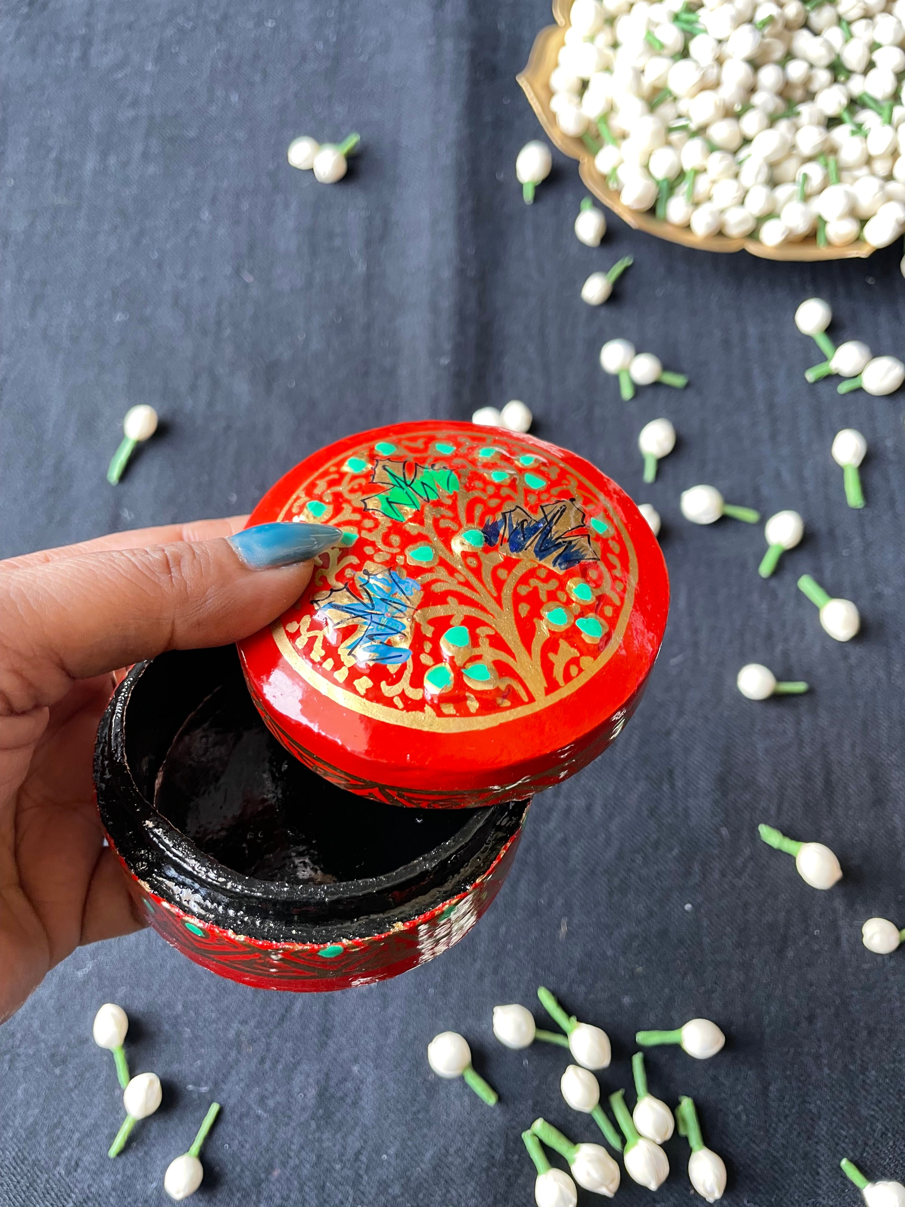 Papier-Mâché Trinket Box — Hand-Painted