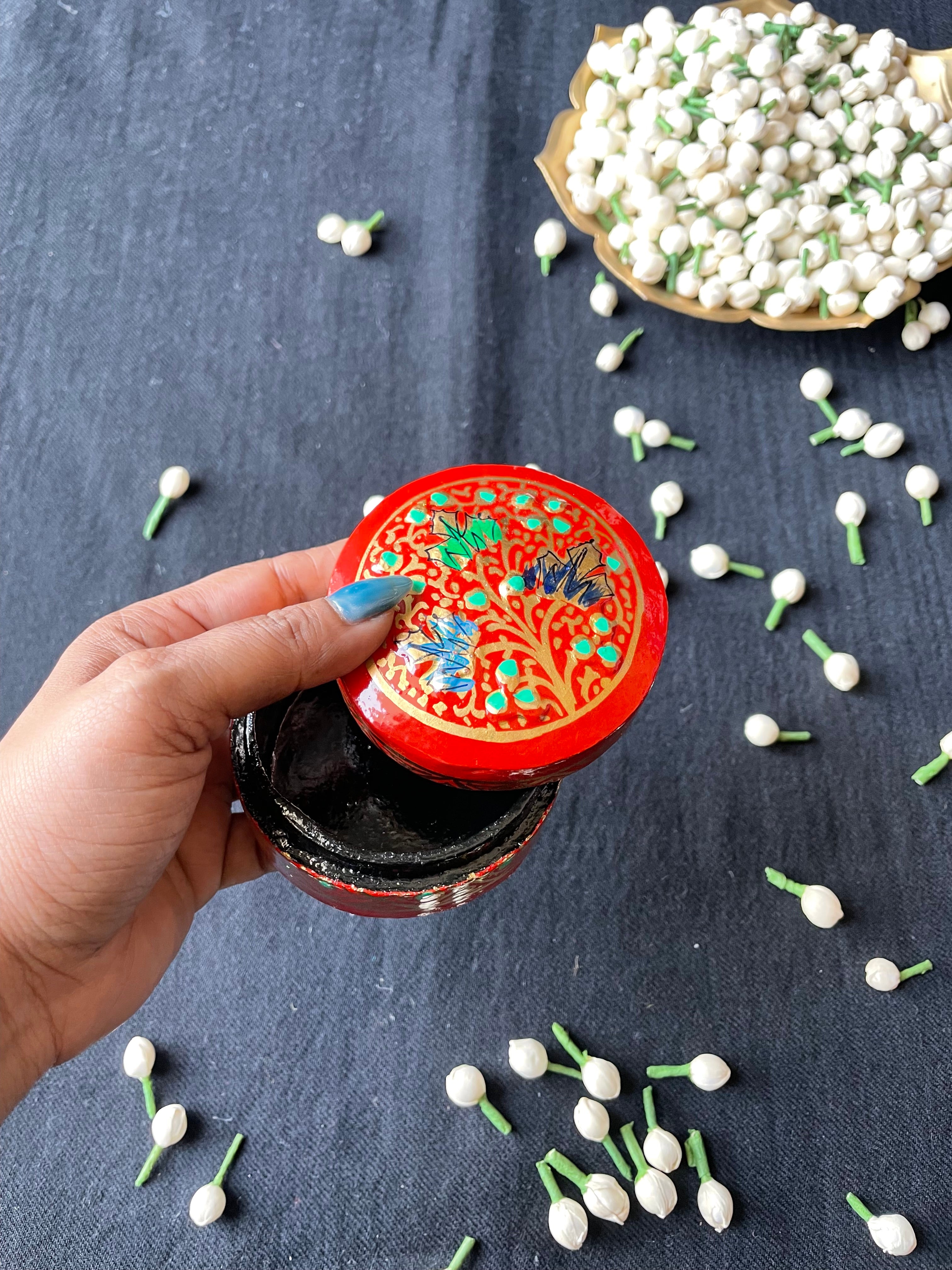 Papier-Mâché Trinket Box — Hand-Painted