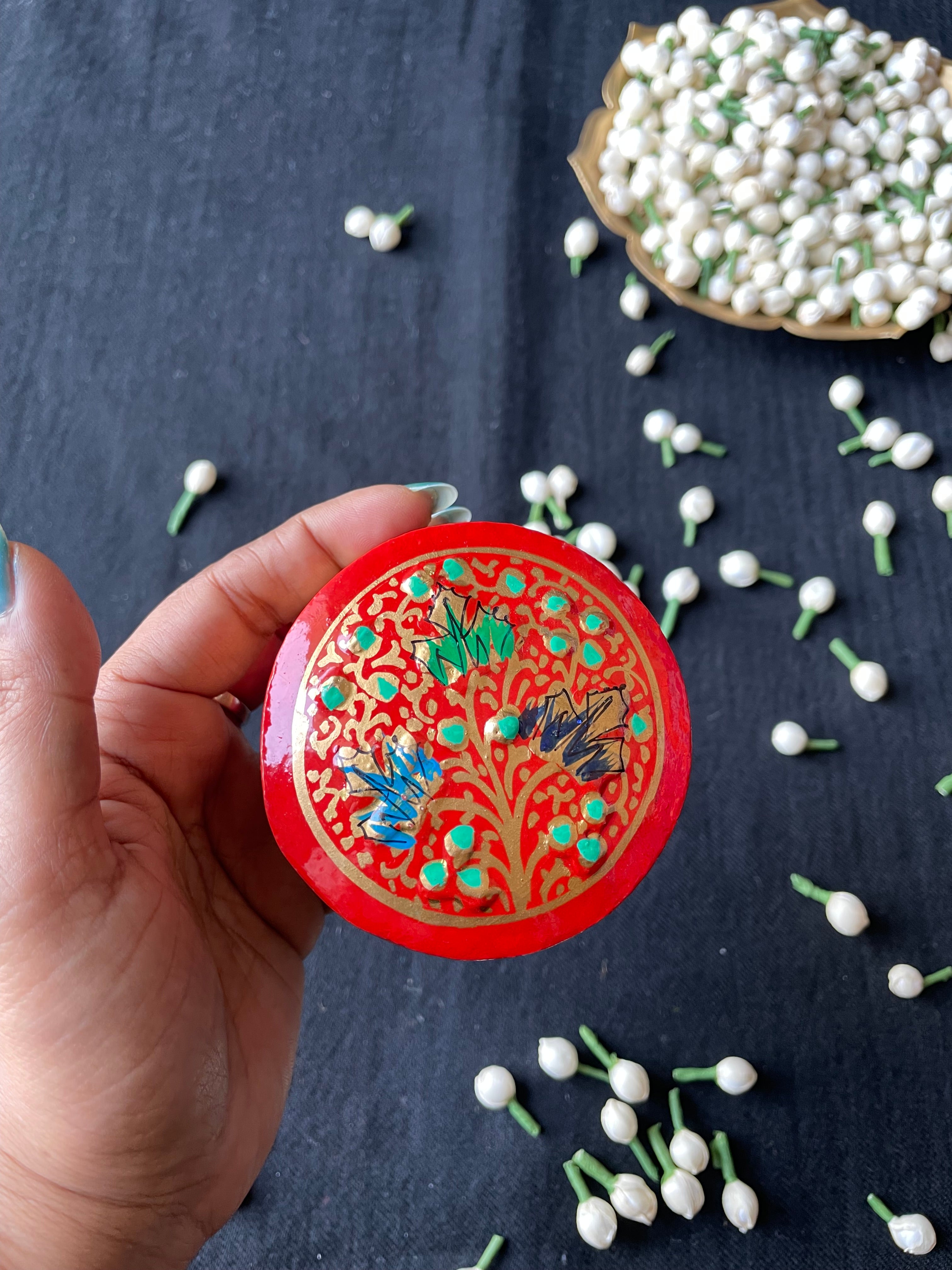Papier-Mâché Trinket Box — Hand-Painted