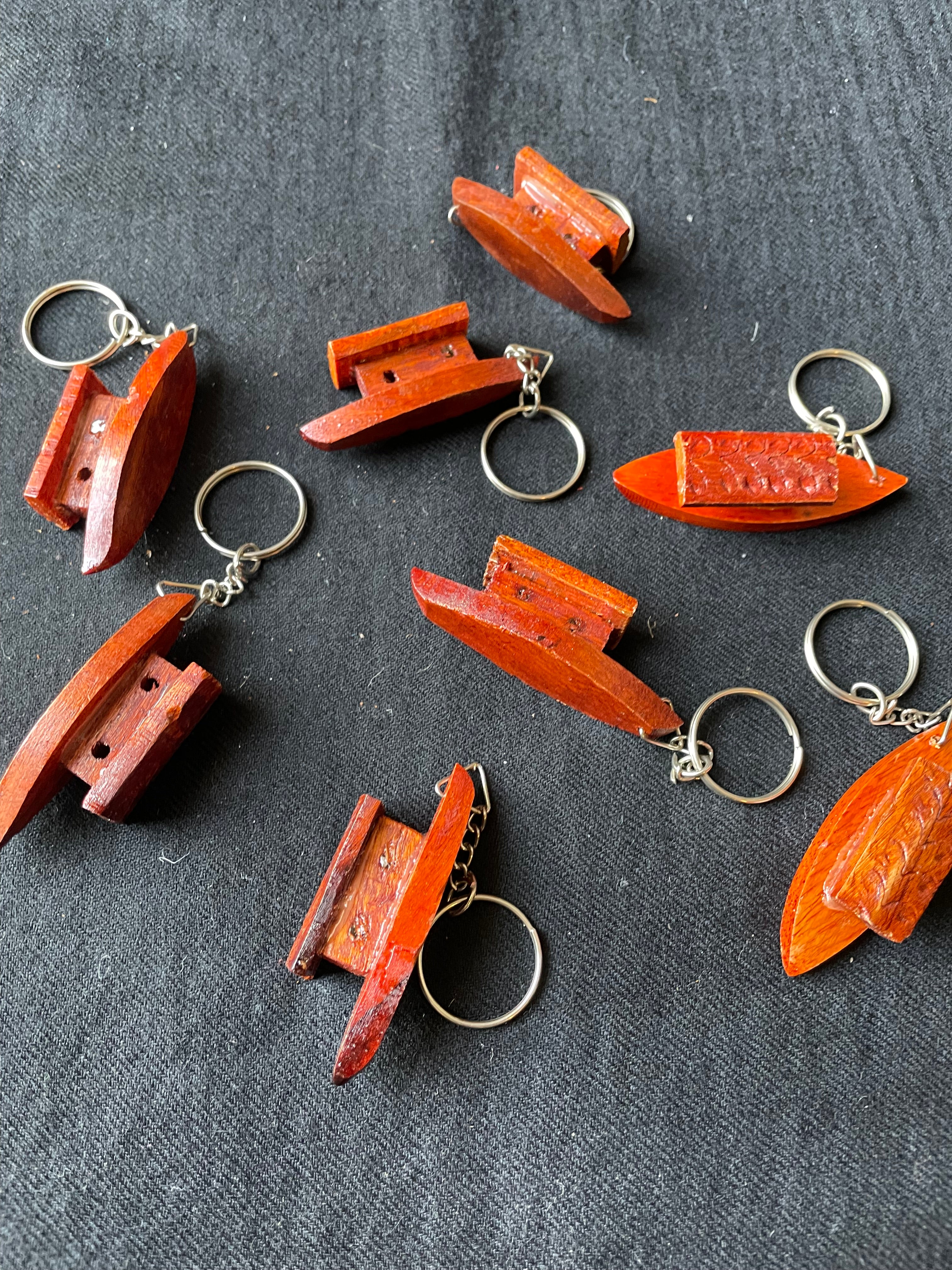 Wooden Shikara Keychain - Hand Carved