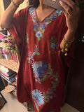 Crushed Cotton Kashmiri Kaftan - Aari