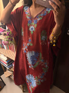 Crushed Cotton Kashmiri Kaftan - Aari