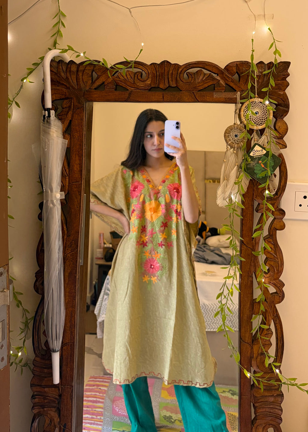 Crushed Cotton Kashmiri Kaftan - Aari
