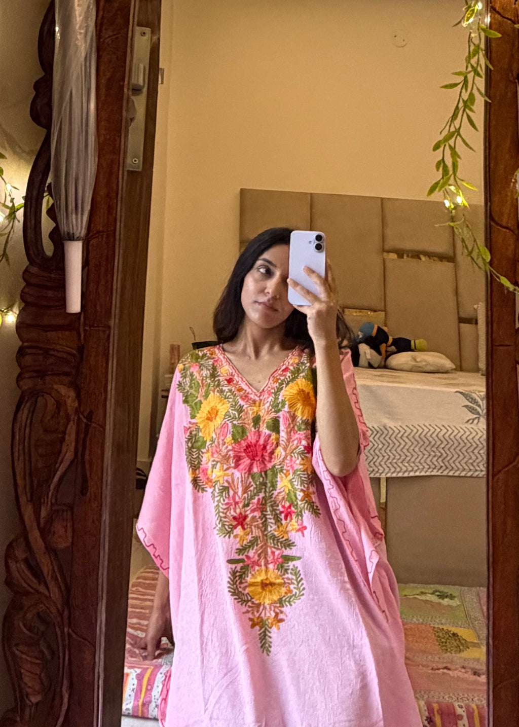 Crushed Cotton Kashmiri Kaftan - Aari
