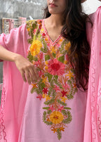 Crushed Cotton Kashmiri Kaftan - Aari