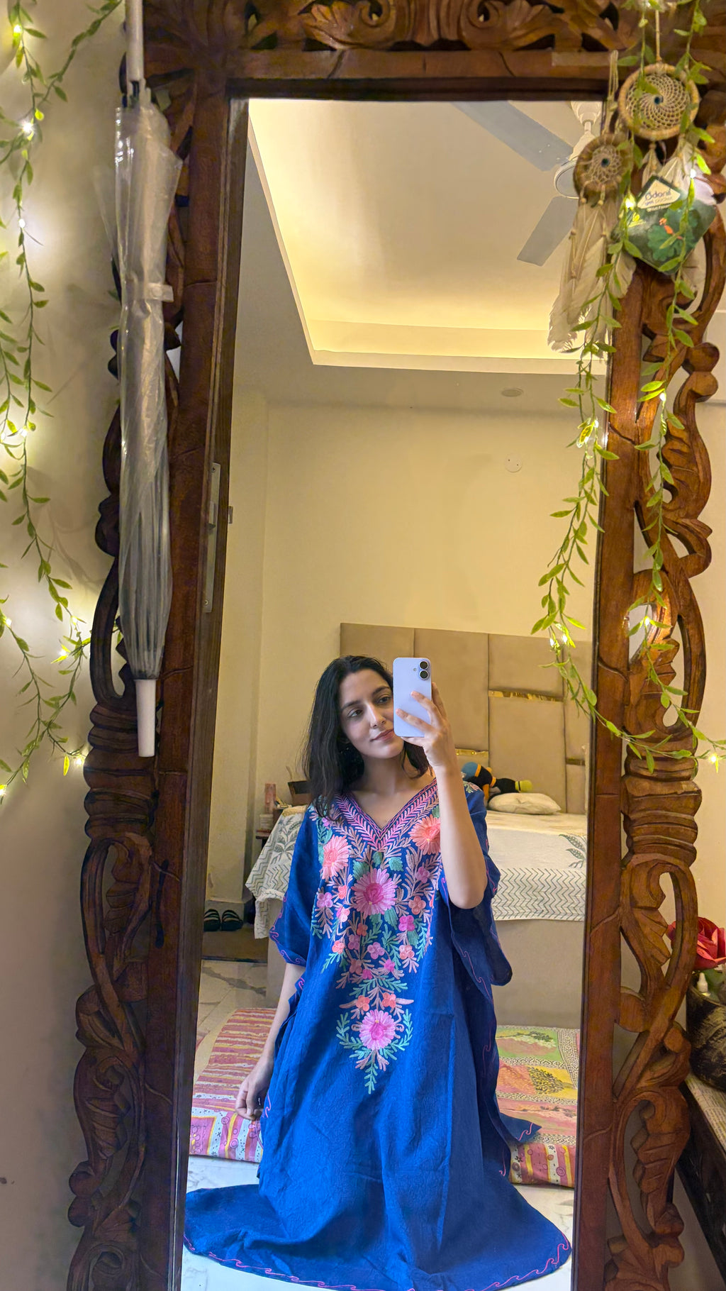 Crushed Cotton Kashmiri Kaftan - Aari