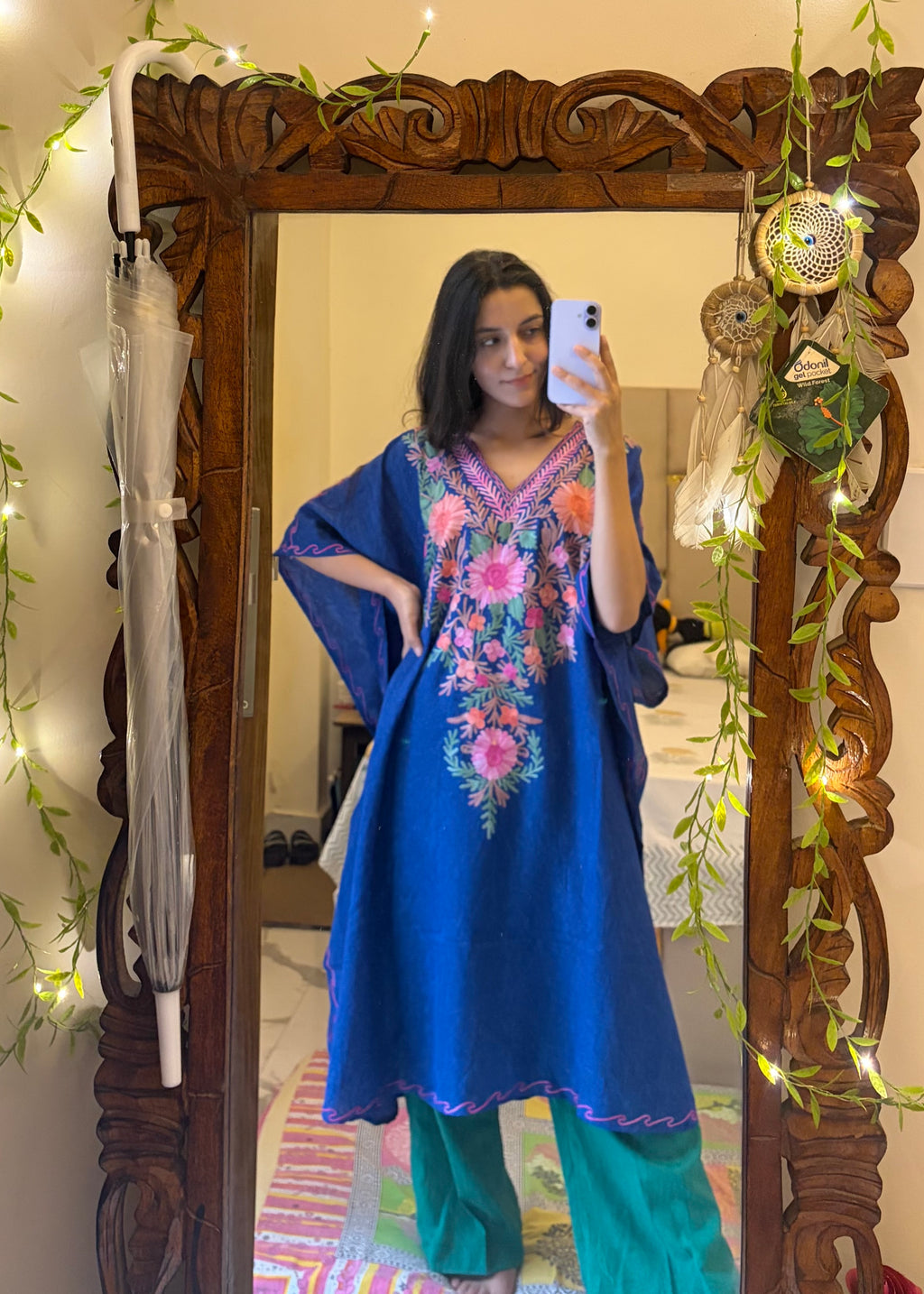 Crushed Cotton Kashmiri Kaftan - Aari