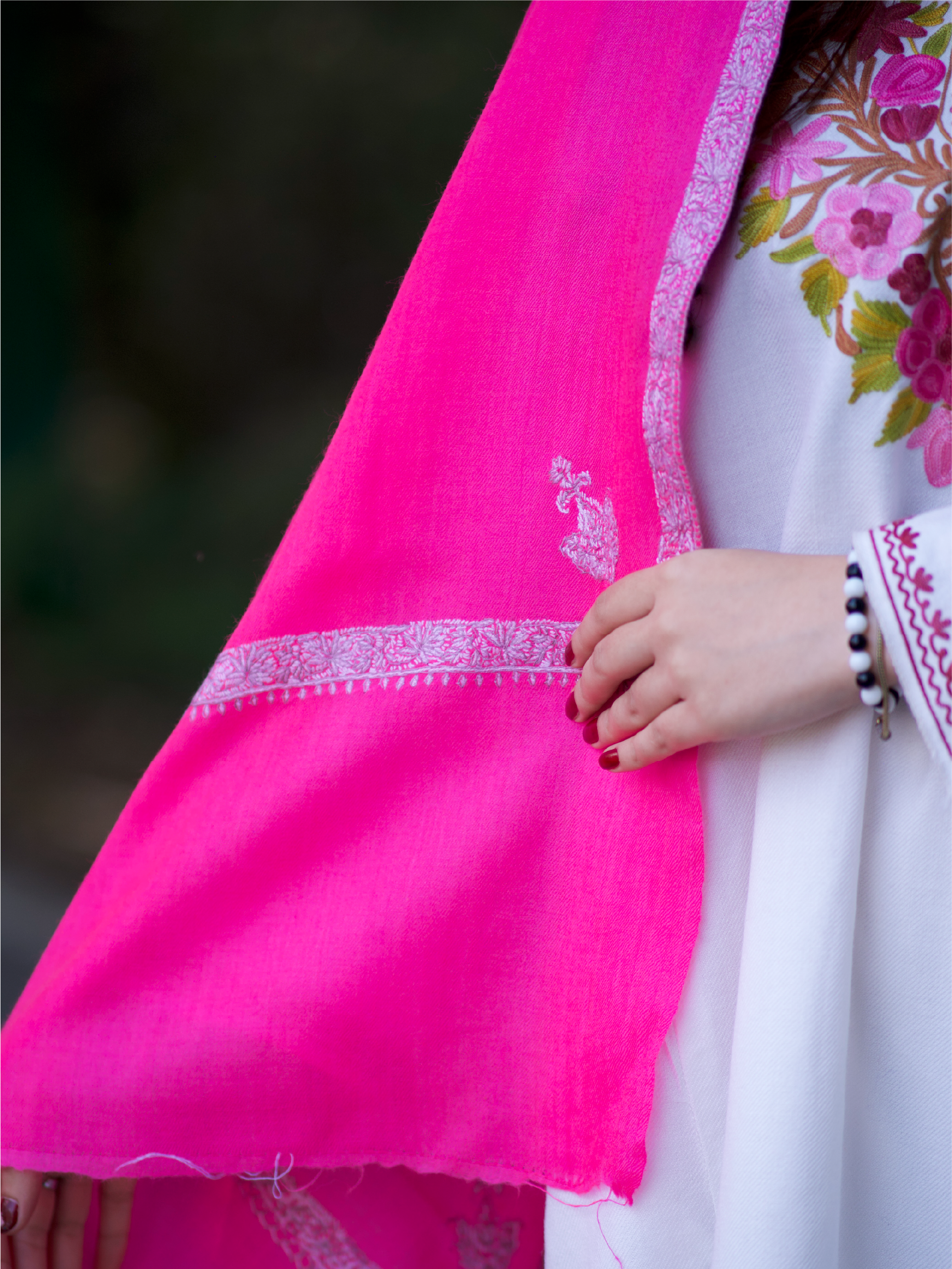 Kashmiri Lambswool | Sozni Stole Neemdore | Premium Heritage
