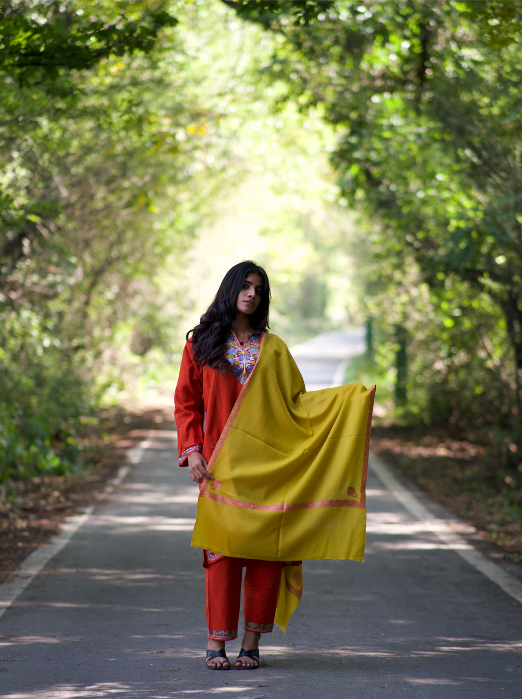 Kashmiri Lambswool | Sozni Stole Neemdore | Premium Heritage