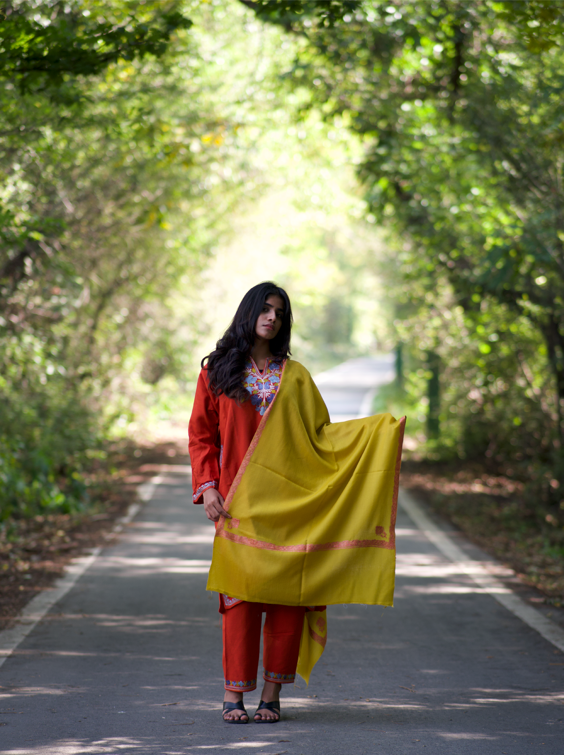 Kashmiri Lambswool | Sozni Stole Neemdore | Premium Heritage