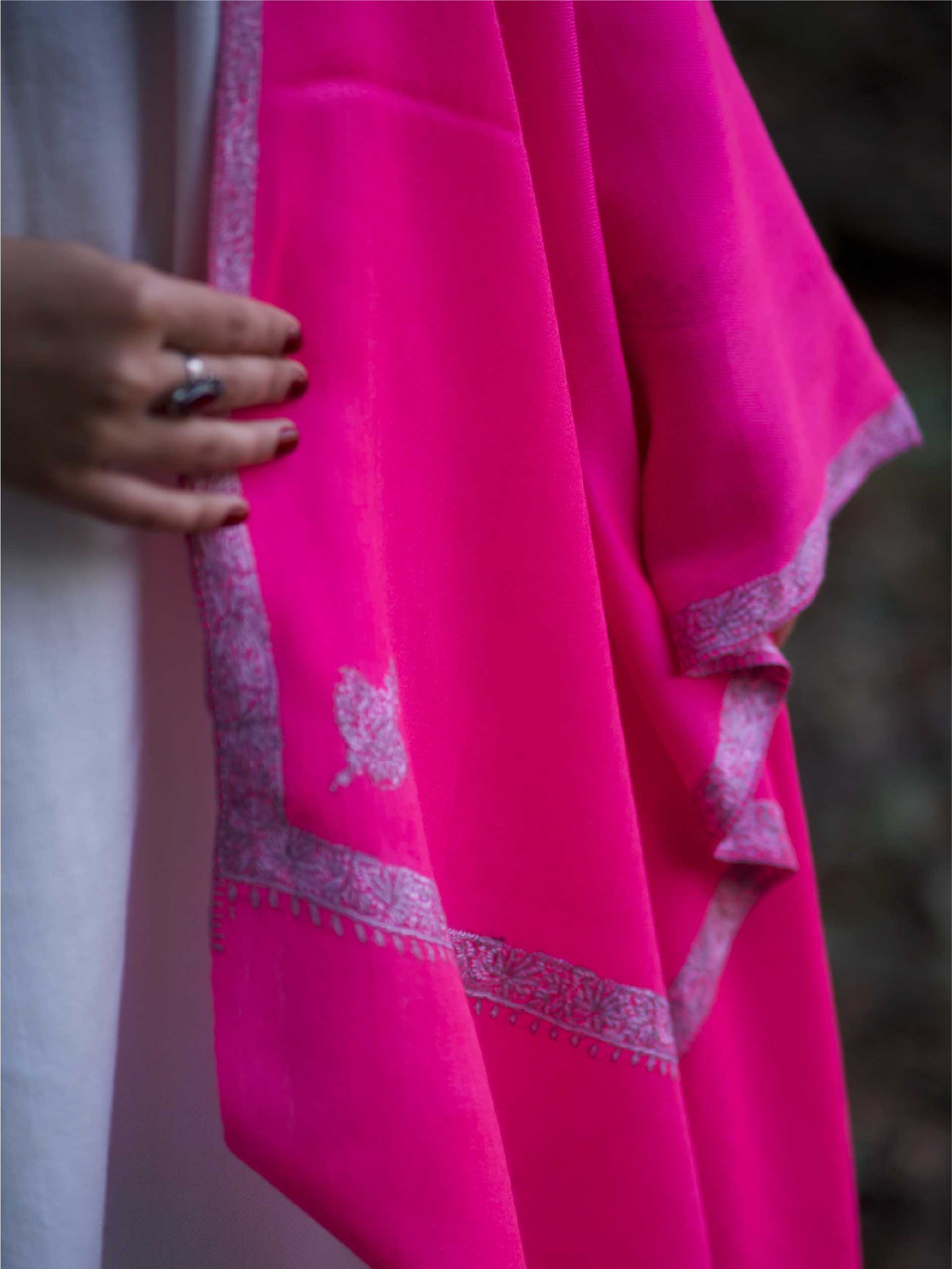 Kashmiri Lambswool | Sozni Stole Neemdore | Premium Heritage