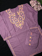 Kashmiri Cotton Coord Set - Purple