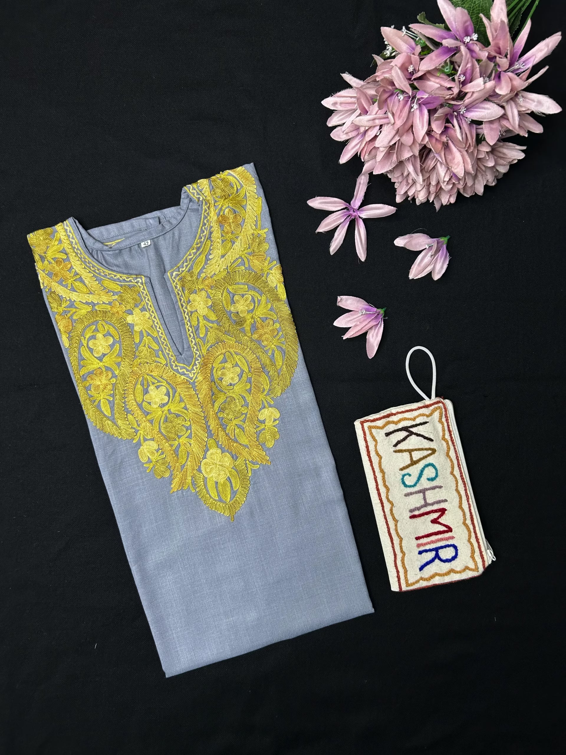Cotton Long Kurti - Grey