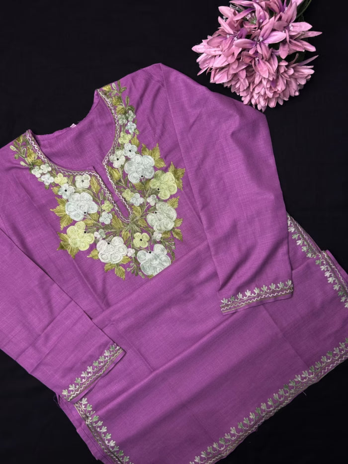 Cotton Long Kurti - Lavender