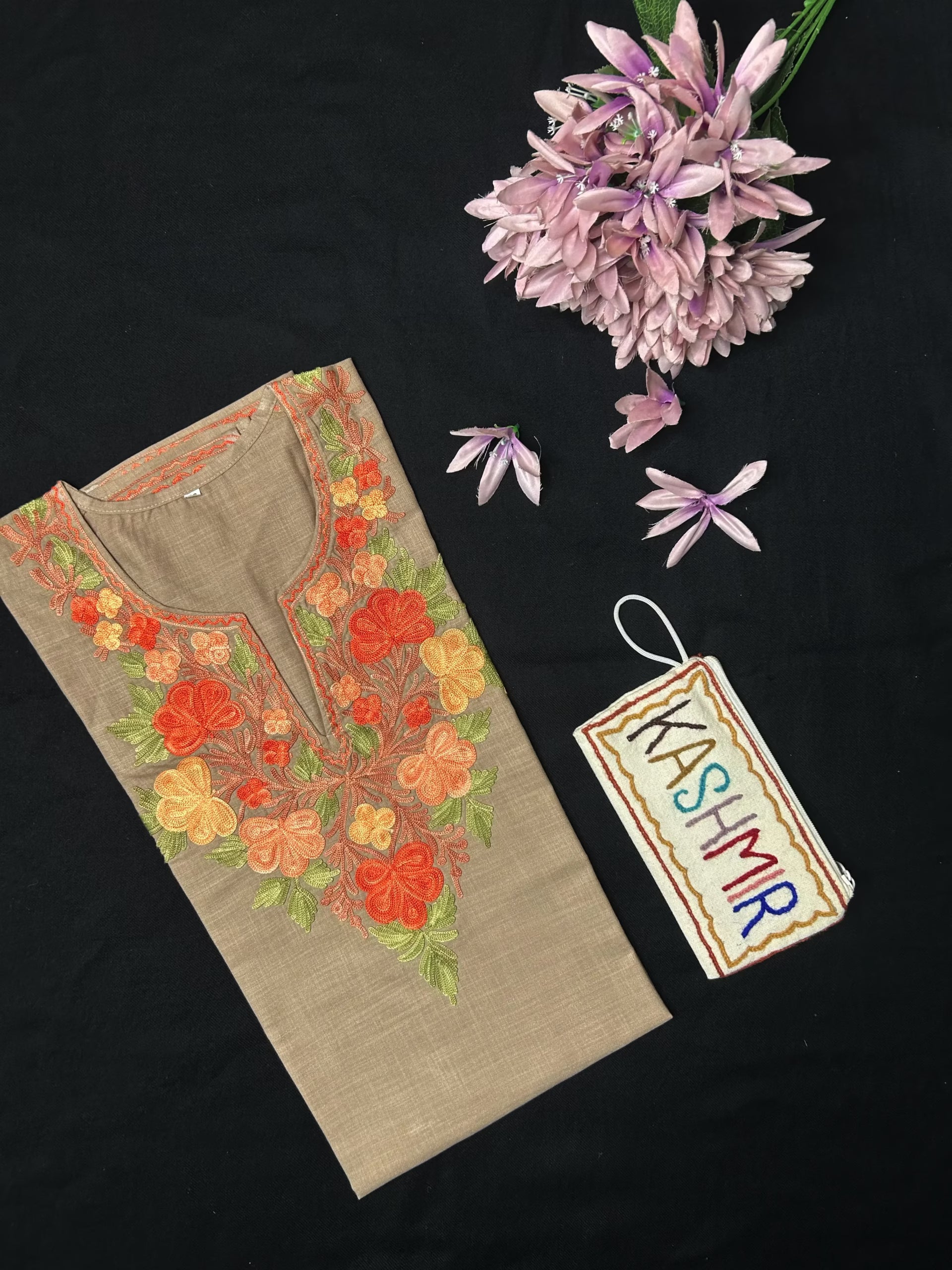 Cotton Long Kurti - Light Brown