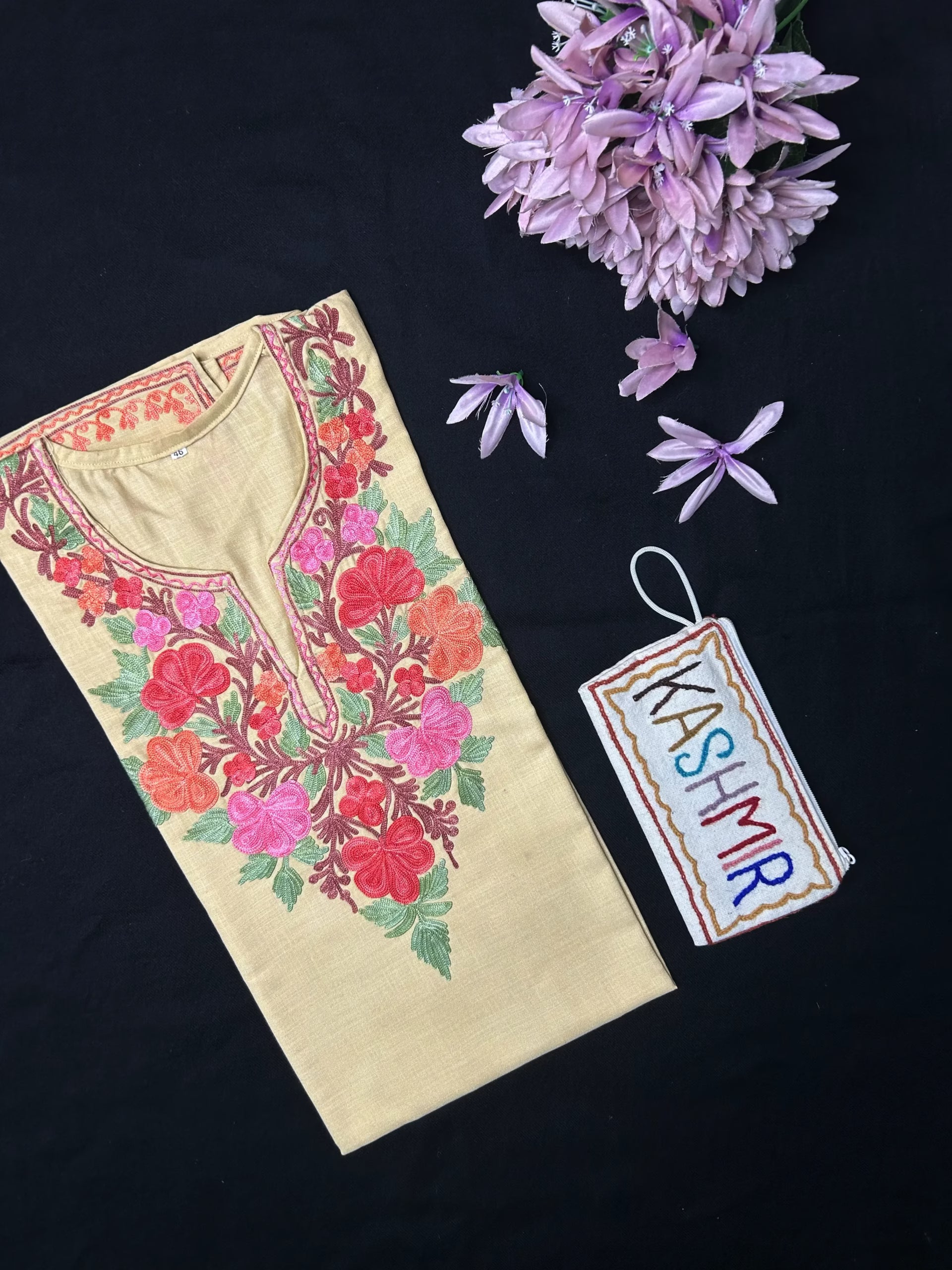 Cotton Long Kurti - Beige
