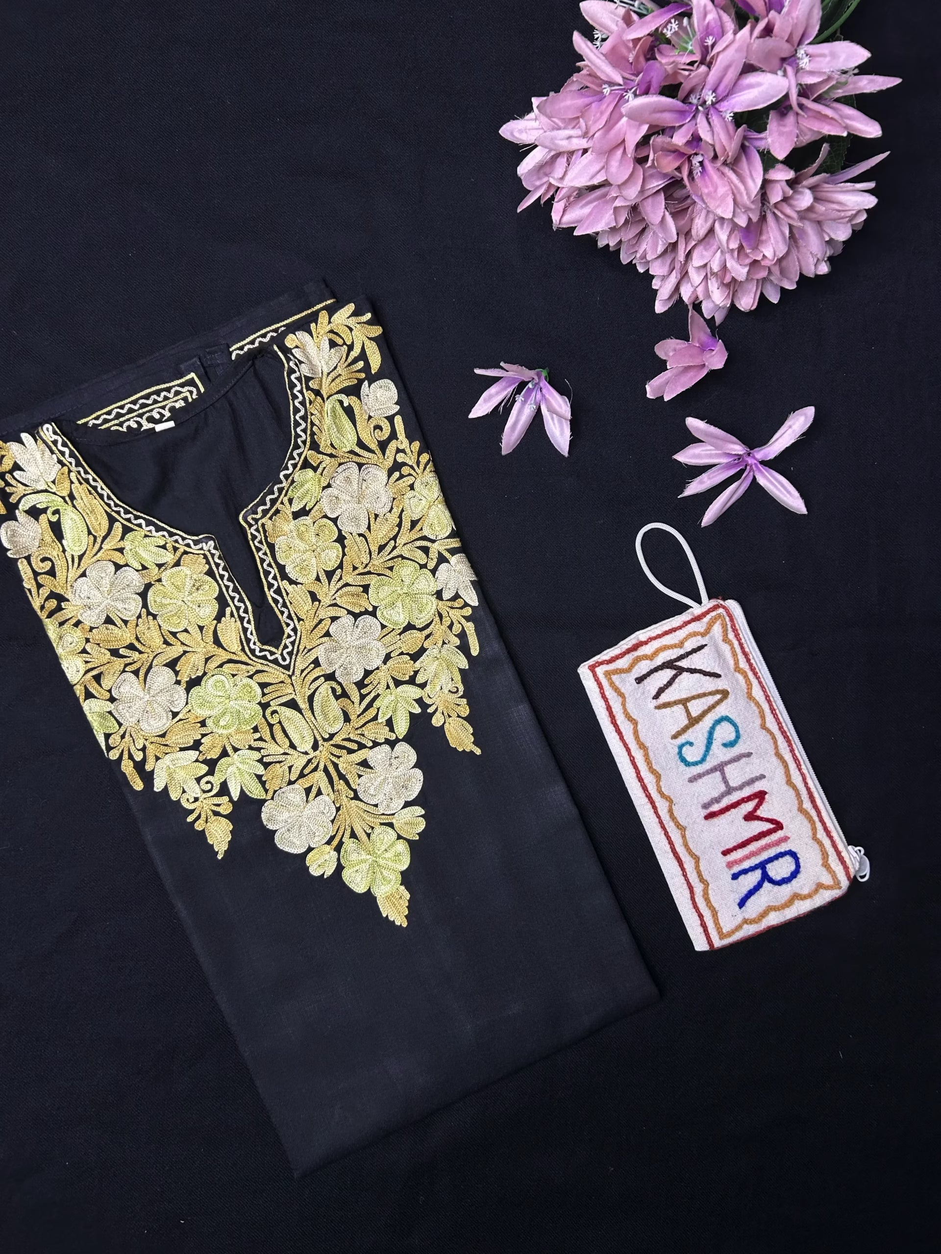 Cotton Long Kurti - Black