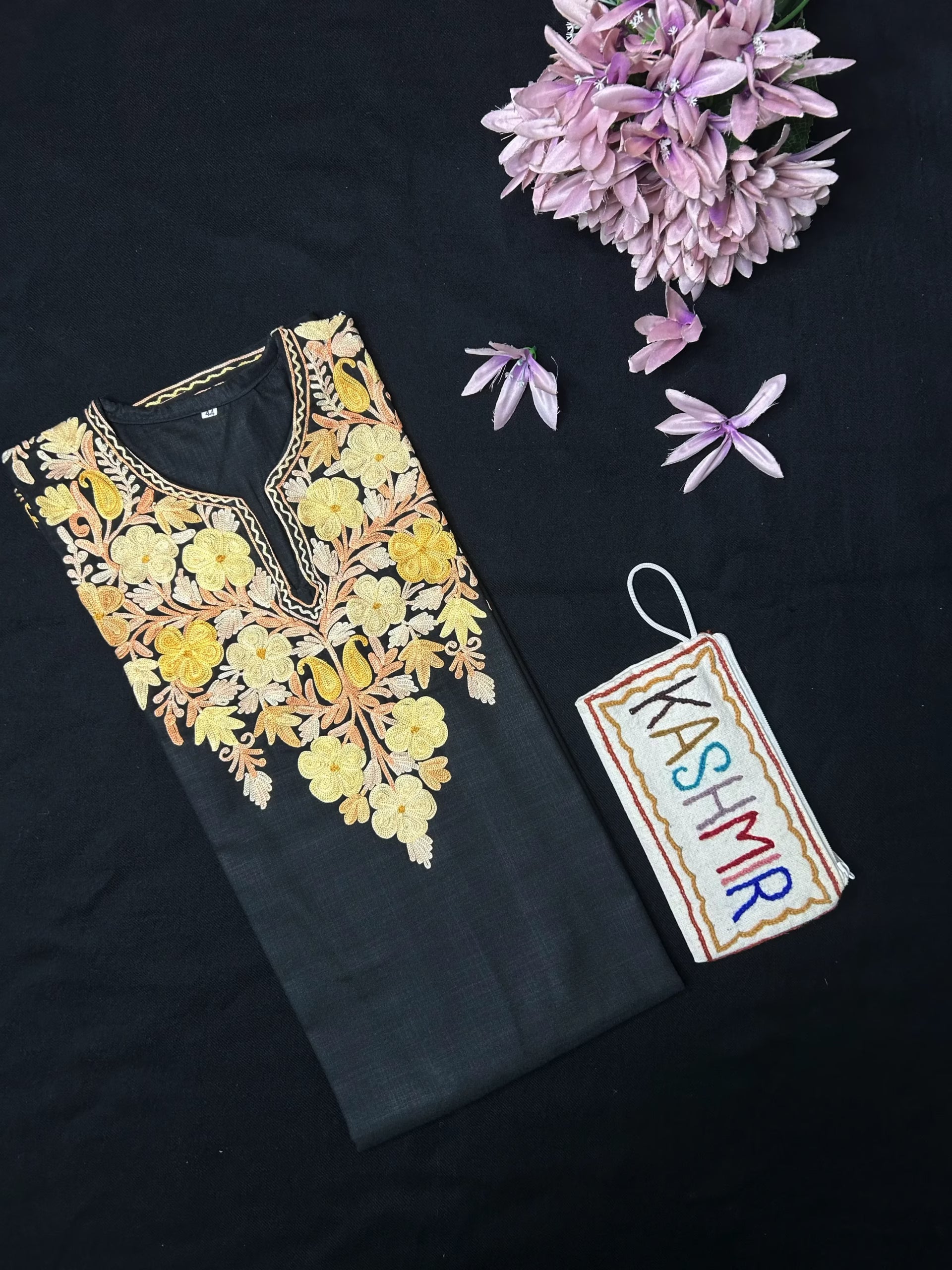 Cotton Long Kurti - Black