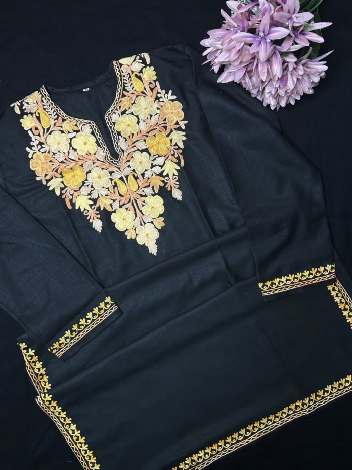 Cotton Long Kurti - Black