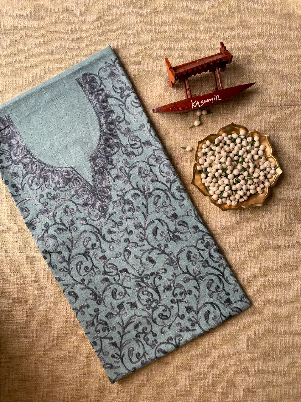 Crushed Cotton 2pc. Unstitched Suit - Kashmiri Aari