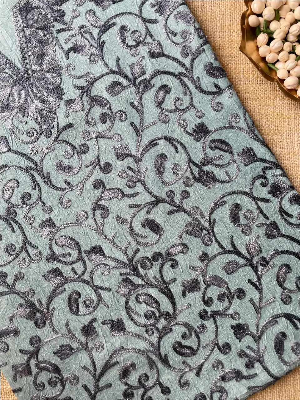 Crushed Cotton 2pc. Unstitched Suit - Kashmiri Aari